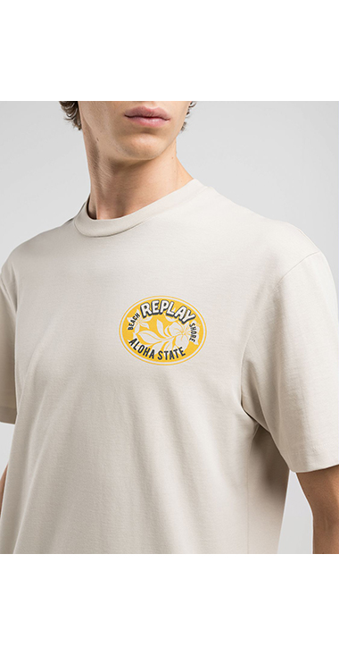 リラックスフィット ヘビーコットンジャ－ジーHAWAIANプリントＴシャツ 詳細画像